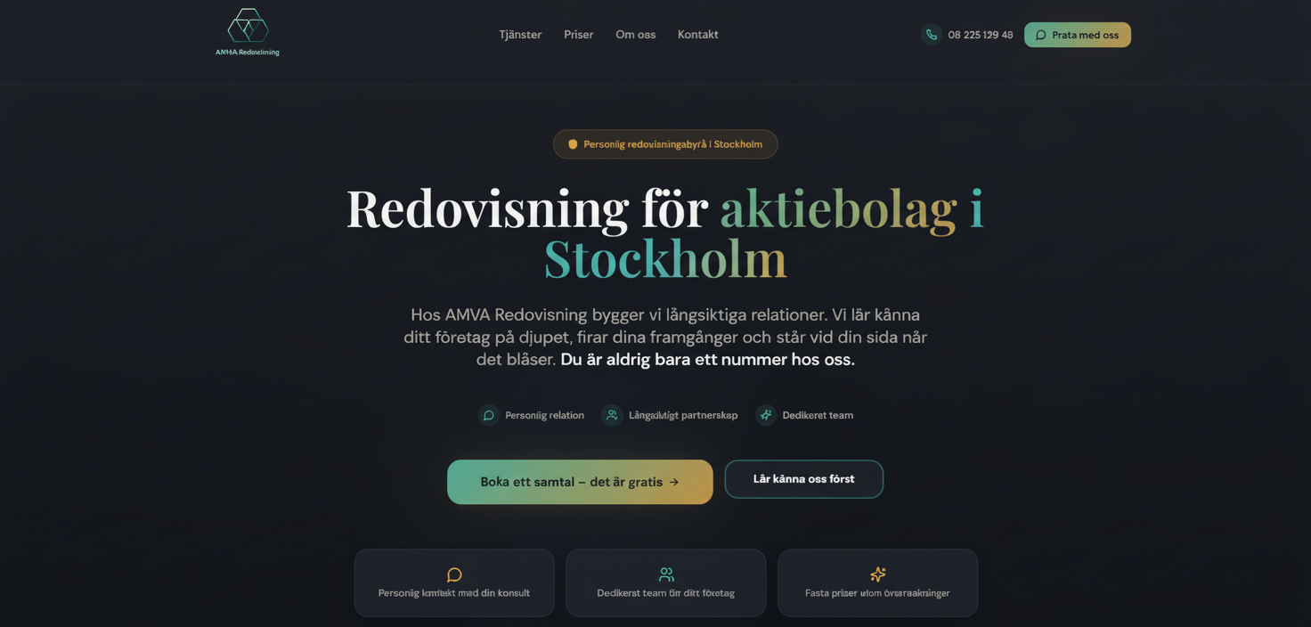 AMVA Redovisning hemsida