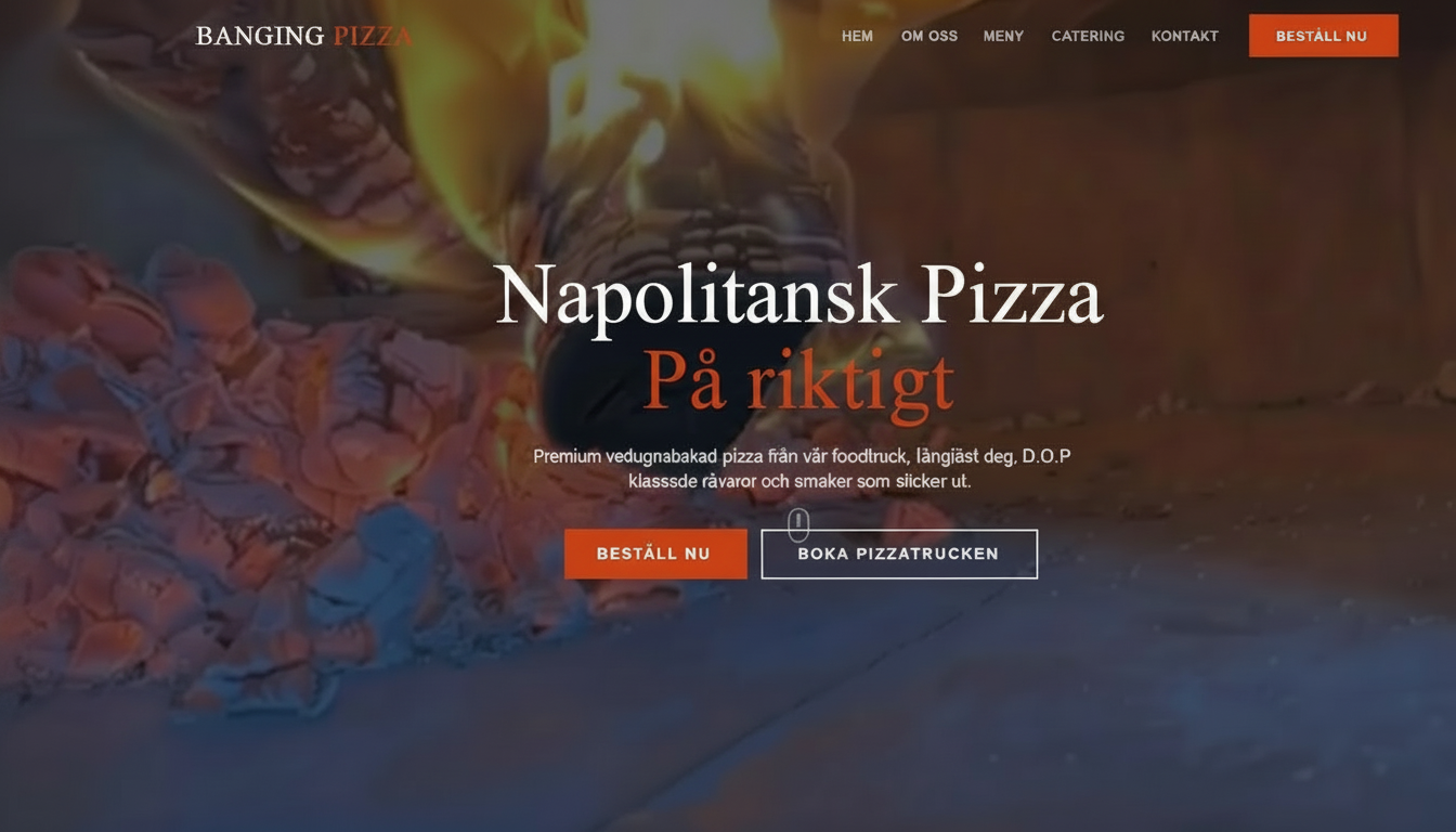 Banging Pizza hemsida