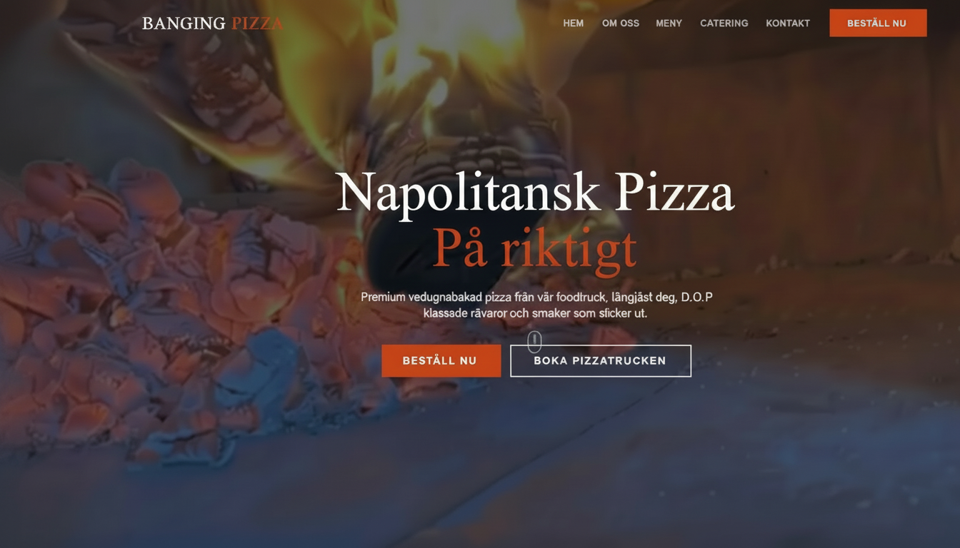 Banging Pizza - Napolitansk pizza foodtruck hemsida med online-beställning