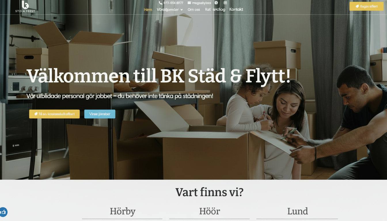 BK Städ & Flytt - Städ- och flyttfirma i Skåne med RUT-möjlighet