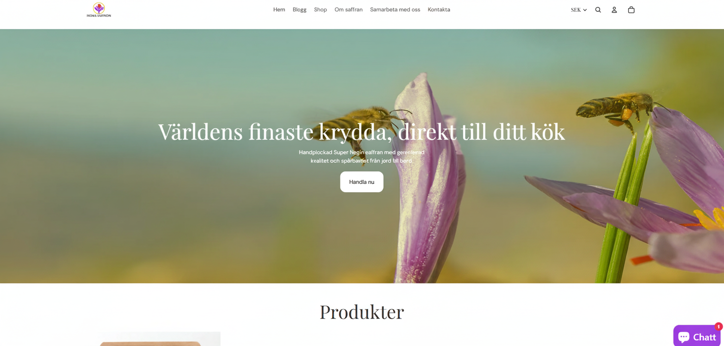 Homa Saffron hemsida